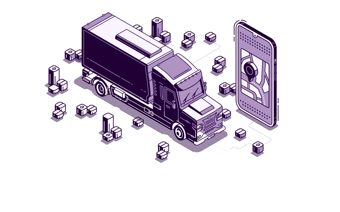 Assettracking Lastwagen Illustration.